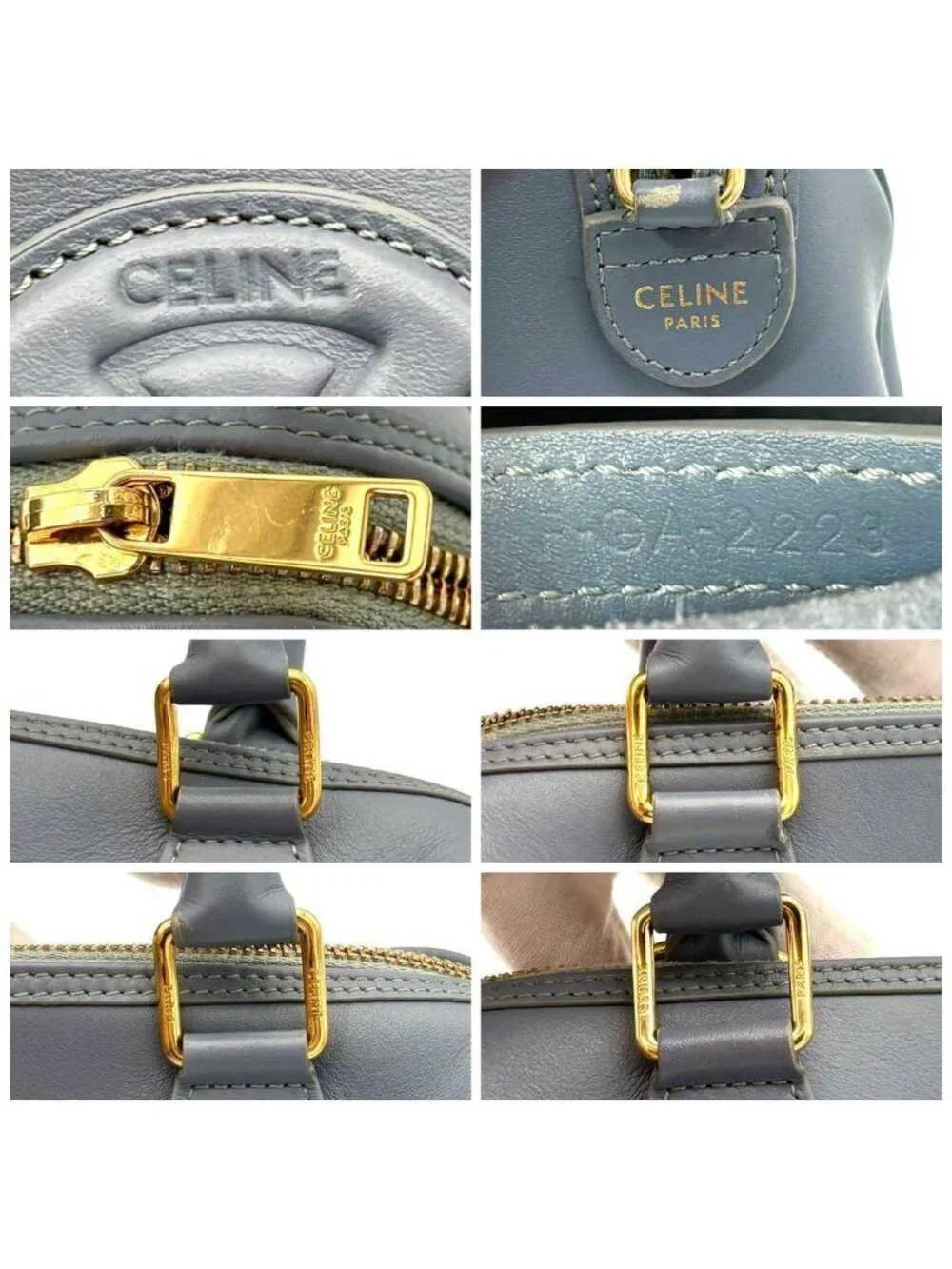 Celine Mini Boston Bag Cuir Triomphe Light Blue